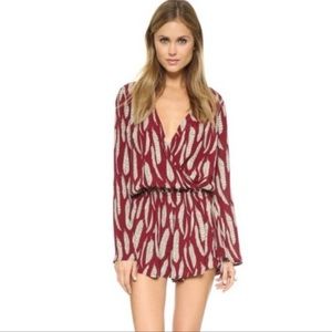 Blue life feather boho romper